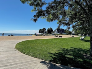 Jacob's Beach shaded area and seating
