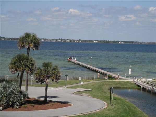The private pier and picnic area have a charcoal grill to share. 