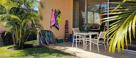 The lanai offers a great outdoor space