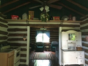 Kitchen view into the living room