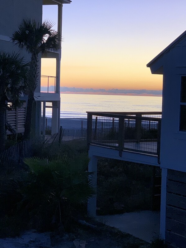 View from the front deck at sunset