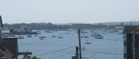 Roof-deck photo-Newport Harbor, Brenton Cove, Ida Lewis Yacht Club & Fort Adams