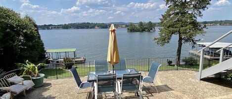 Enjoy the one-of-a-kind views of the lake while grilling.