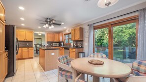 Spacious Kitchen with Deck on Main/Upper Floor