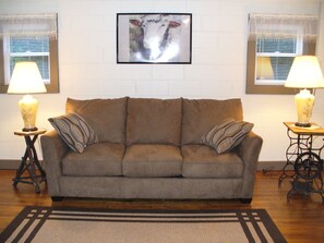 Queen sleeper sofa, very comfortable.