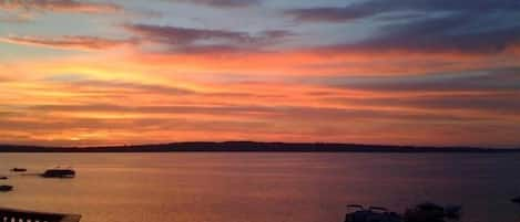 Stunning sunset from our personal deck overlooking the East Bay.