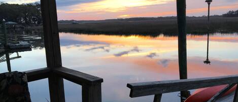 Watching the sunrise from the private dock cannot be missed.  