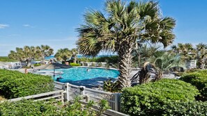 Ocean Front Pool!  The landscaping feels tropical!