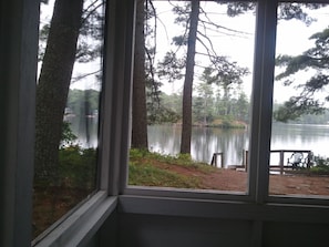 View of the lake from screened in porch