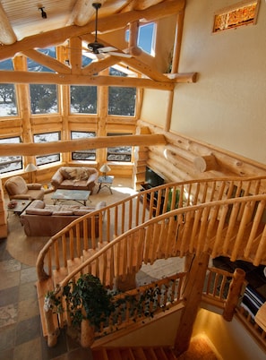 View from the loft into Great Room