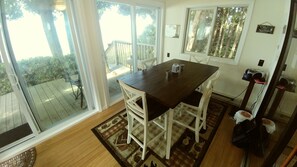 Glassed in porch over looking Lake Michigan.