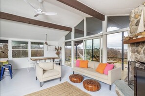 The large seating area is perfect for evening charades