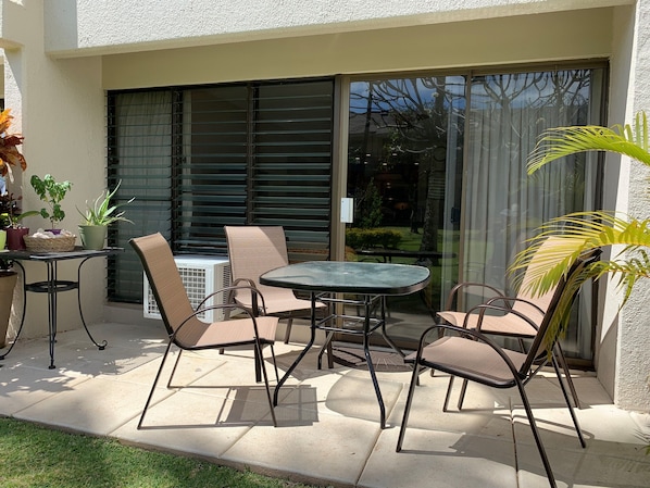 Enjoy a spacious lanai for your morning coffee or your happy hour.
