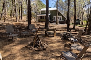 View from backyard fire pit