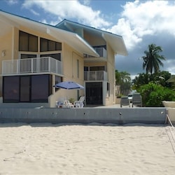 Unit is to the right of umbrella