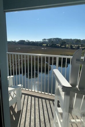 Private balcony with ocean, marsh and lagoon view
