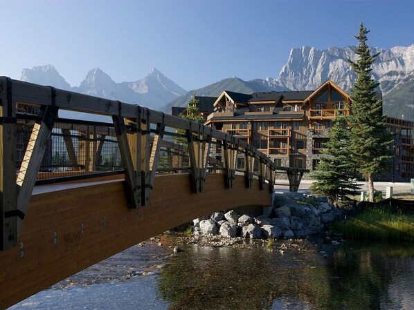 This pretty little bridge over Spring Creek connects us to busy downtown Canmore