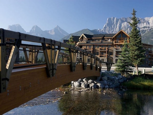 This pretty little bridge over Spring Creek connects us to busy downtown Canmore