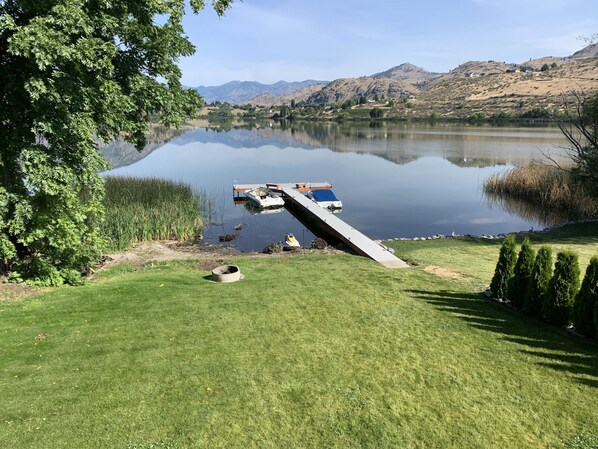 Back yard with dock