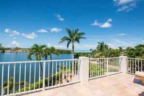 A view from the upper deck of Double Queen room of the water