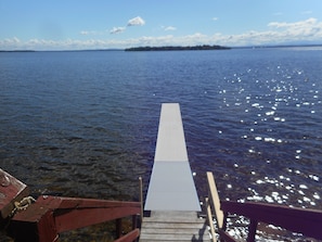 Private dock- the place to be for fishing, or cooling off in Lake Champlain!