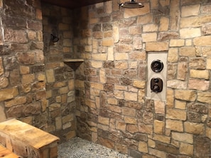 The "Cave" Shower...9 feet long with 3 Shower heads!!
It's AWESOME!!!