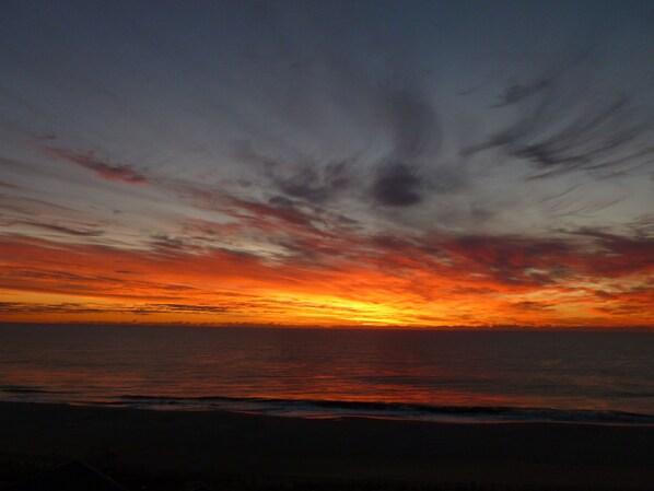 View of sunrise from balcony