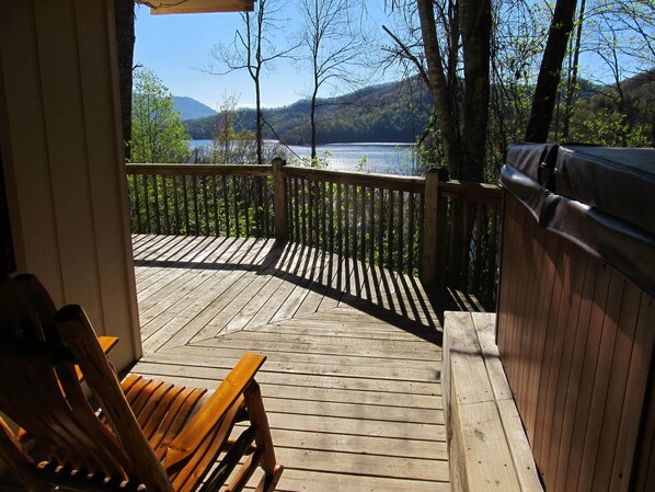 Enjoy this view either in the hot tub or rocking chair! Fantastic view!