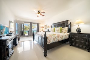 Master suite with king bed and ocean view