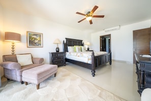 Master suite with king bed and ocean view