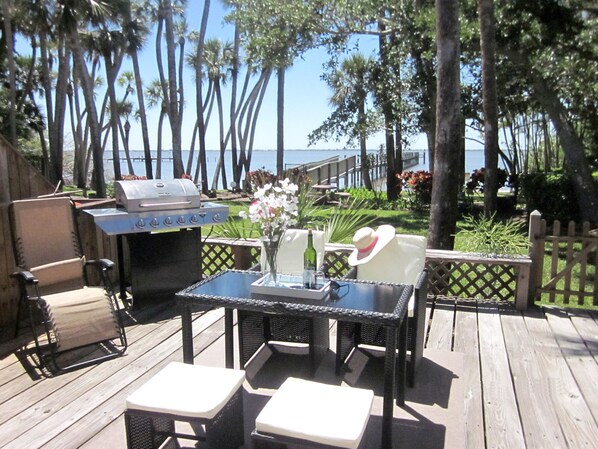back patio overlooking river