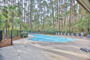 Cool off in the community pool.  Quick and easy access from the unit.