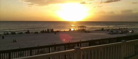 Gorgeous sunsets! The Condo for rent is located on beachfront property. 