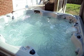 Closeup of Semi-Private Hot Tub!  Seats 6 - 8 friends.