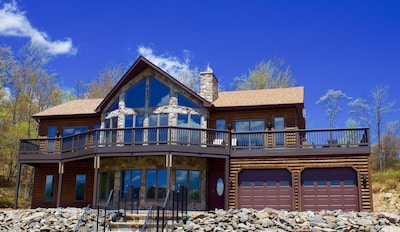 Our scenic home faces Emerald Lakes, with large picture windows, elevated deck