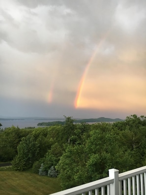 Beautiful Rainbows are a common site off the deck