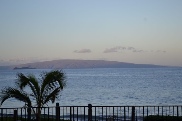 The lovely view from oceanfront covered pavilion, steps from the condo, sunsets