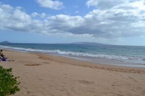 Sandy beach steps from the condo. Long beach walks, whales, turtles and sunsets