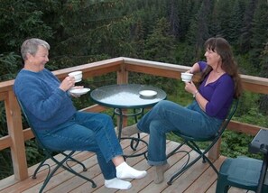 Relax & enjoy your morning coffee on the deck just outside the living-room 