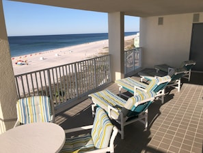 Beach view from U601 balcony, Windward Pointe, Orange Beach, Alabama.