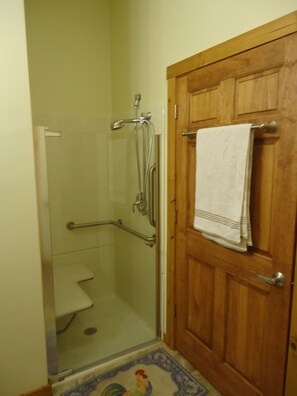  Handicapped bath shower, for us old farts who likes to sit in the rain!