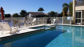 Pool, spa and grill for community use
