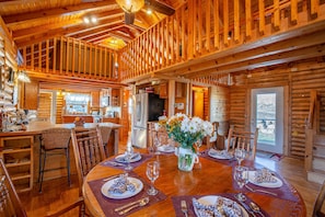 Dining area and entry on main level.