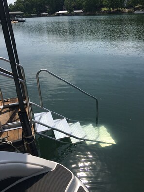 Swimming off the dock is a pleasure with easy access into and out of the water