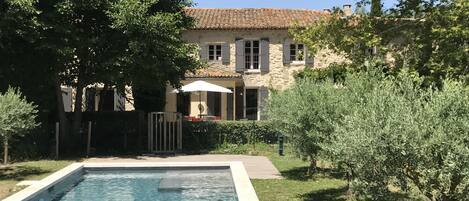 Our house : view of our swimming-pool and of part of our house