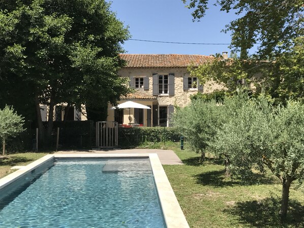 Our house : view of our swimming-pool and of part of our house