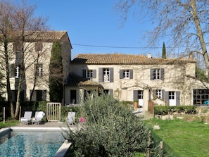 View of our whole house, showing both left and right wings.