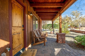 A private porch for morning coffee or evening cocktails.
