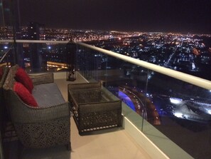 "Night shot front balcony with full sea view looking towards the marina"