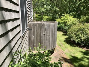 Refreshing private outdoor shower.